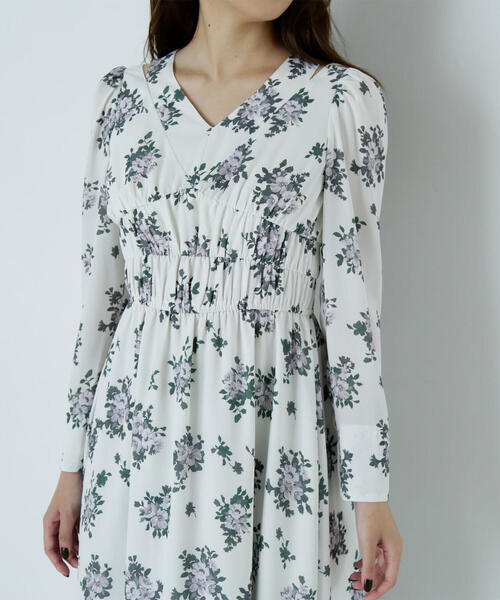 【セール】◇スリットショルダープリントワンピース（ワンピース）｜NATURAL BEAUTY BASIC（ナチュラルビューティーベーシック）