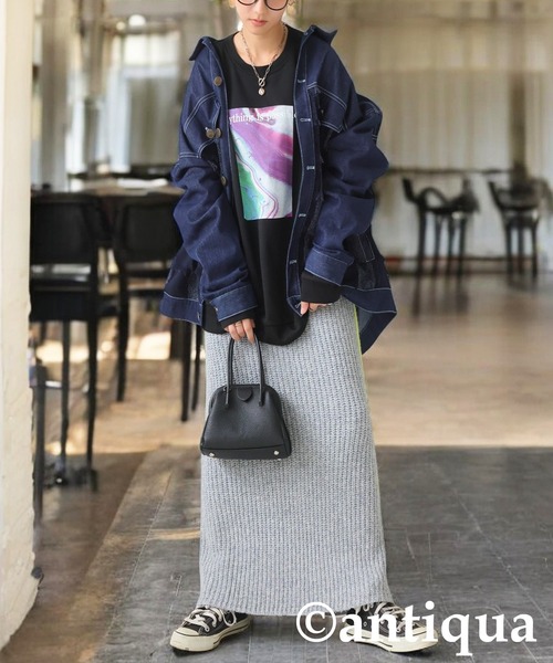 antiqua(アンティカ)の「プリントデザイントップス(スウェット・レディース・ブラック/ホワイト・ONESIZE)」の14枚目の写真