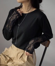 TRIANGLE PALETTE | レース切替長袖Tシャツ/ロンT(Tシャツ/カットソー)