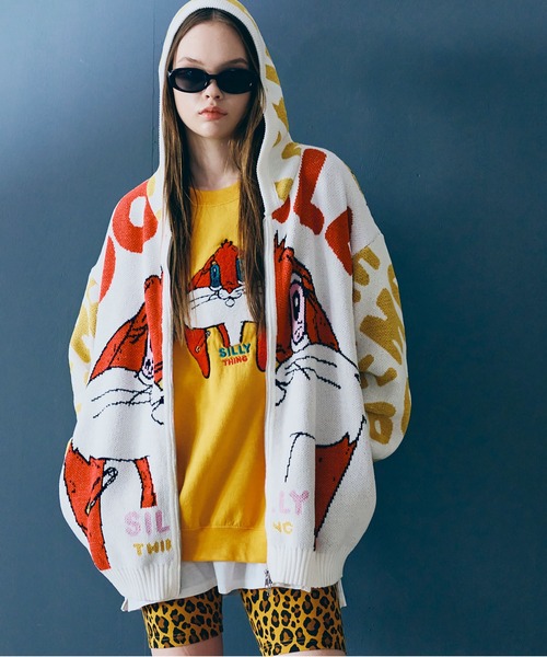 RNA（アールエヌエー）の「M2360 ユーズドエフェクトラビットトレーナー（Tシャツ/カットソー・レディース・イエロー系その他/ネイビー/レッド/パープル/イエロー/ブラック・MEDIUM）」の15枚目の写真