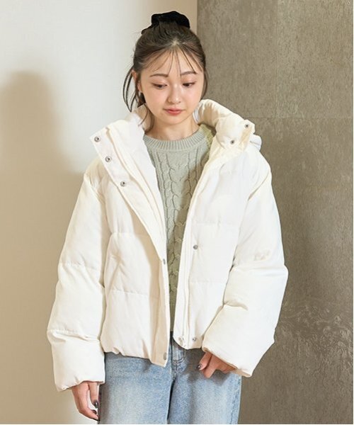 LOVETOXIC(ラブトキシック)の「パフィショートブルゾン(ブルゾン・キッズ・ブラック/オフホワイト/ピンク/ライトカーキ・S/M/L)」の9枚目の写真