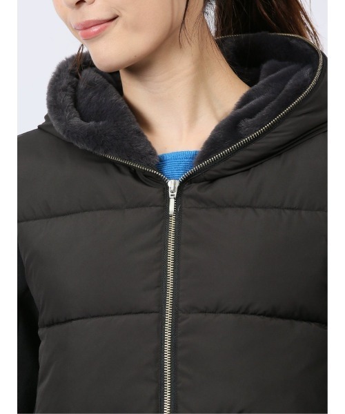 m.f.editorial（エムエフエディトリアル）の「【ショート丈】m.f.エディトリアル レディース ボンディング切替 ショートブルゾン（ブルゾン・レディース・アイボリー/ブラック/グレー・MEDIUM/LARGE）」の9枚目の写真