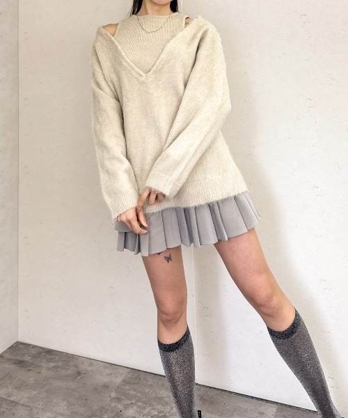 Per sist ence(パーシエンス)の「アルパカタッチ7Gアンサンブル風プルオーバー(ニット/セーター・レディース・モカ/アイボリー/ブラック/グレー・FREE)」の7枚目の写真