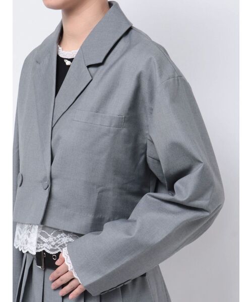 ヘムレースショートジャケット【セットアップ対応】卒業式 入学式 結婚