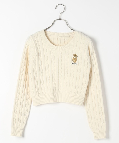 Heather（ヘザー）の「【TeddyBear/テディベア】ケーブルロゴニット　252245（ニット/セーター・レディース・グレー/ネイビー/アイボリー・FREE）」の12枚目の写真