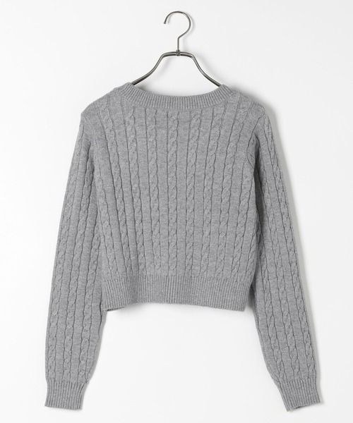 Heather（ヘザー）の「【TeddyBear/テディベア】ケーブルロゴニット　252245（ニット/セーター・レディース・グレー/ネイビー/アイボリー・FREE）」の6枚目の写真