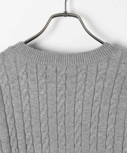 Heather（ヘザー）の「【TeddyBear/テディベア】ケーブルロゴニット　252245（ニット/セーター・レディース・グレー/ネイビー/アイボリー・FREE）」の7枚目の写真