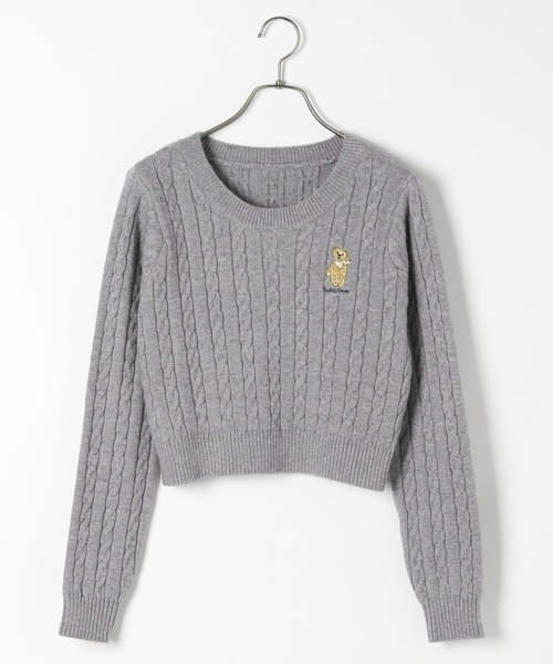 Heather（ヘザー）の「【TeddyBear/テディベア】ケーブルロゴニット　252245（ニット/セーター・レディース・グレー/ネイビー/アイボリー・FREE）」の21枚目の写真