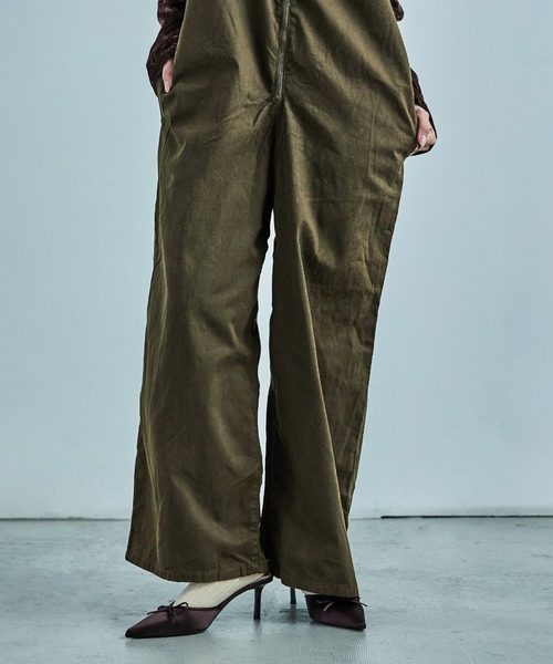 Fashion Letter（ファッションレター）の「【M-4L】 センタージップ ハイウエストサロペット ワイドパンツ（サロペット/オーバーオール・レディース・カーキ/ブラック/ベージュ・4L/3L/LL/L/M）」の20枚目の写真