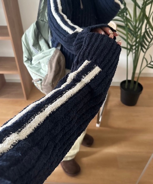 nemne store（ネンネストア）の「[keel]ブークレニットジップトラック（ニット/セーター・レディース・ネイビー/パープル系・SMALL/MEDIUM）」の12枚目の写真