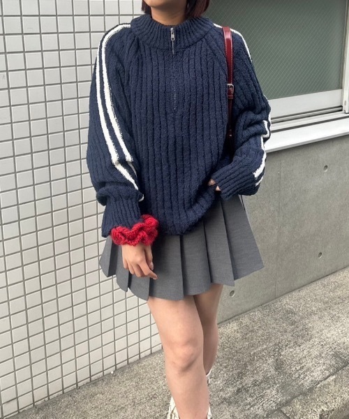 nemne store（ネンネストア）の「[keel]ブークレニットジップトラック（ニット/セーター・レディース・ネイビー/パープル系・SMALL/MEDIUM）」の10枚目の写真