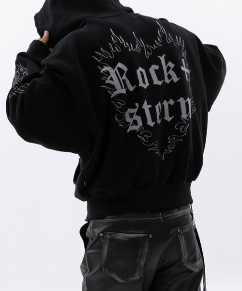 ESC STUDIO(イーエスシースタジオ)の「韓国ブランド ESC STUDIO イーエスシースタジオ rockstern hoodie zip-up ロックスターンフーディージップアップ ジップフーディー ジップパーカー 長袖パーカー 長袖フーディー ロゴフーディー ダブルジップアップフーディー 羽織り オーバーサイズ 韓国ファッション 韓国ストリート ストリートファッション(パーカー・メンズ・ブラック/ブラウン/ネイビー・ONE SIZE)」の9枚目の写真