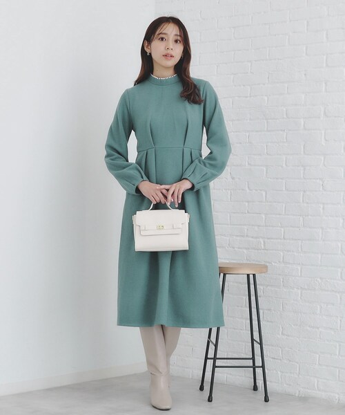 index（インデックス）の「◆《S-LLsize》起毛ツイード調ジャージワンピース【洗濯機洗い可】（ワンピース・レディース・グレー/ブルーグリーン/ベージュ系その他7/ブラック系3・40/36/42/38）」の18枚目の写真