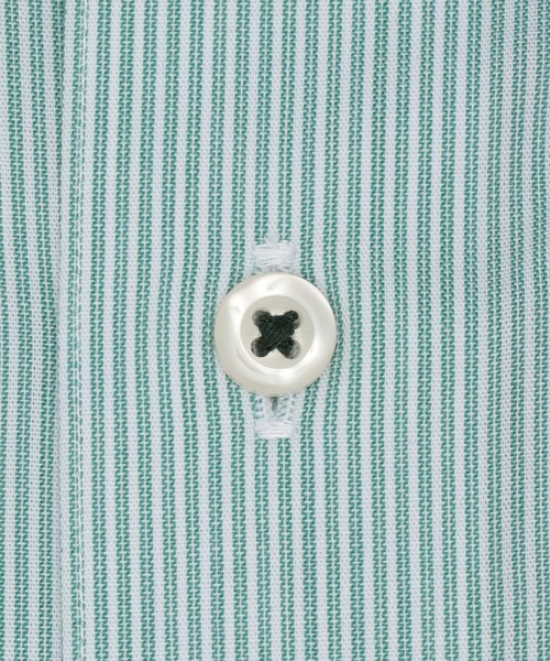 TOKYO SHIRTS（トウキョウシャツ）の「形態安定ノーアイロン ボタンダウン 長袖ビジネスワイシャツ（ビジネスシャツ・メンズ・グリーン・首回り37cm-裄丈80cm/首回り39cm-裄丈80cm/首回り39cm-裄丈84cm/首回り41cm-裄丈82cm/首回り41cm-裄丈86cm/首回り42cm-裄丈82cm/首回り42cm-裄丈86cm/首回り43cm-裄丈82cm/首回り43cm-裄丈86cm/首回り37cm-裄丈84cm）」の4枚目の写真