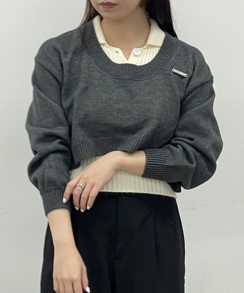 Dita Muaj.(ディータムアージュ)の「襟付きタンクトップ+ニットセット(ニット/セーター・レディース・グレー・FREE)」の9枚目の写真