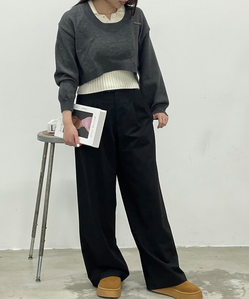 Dita Muaj.(ディータムアージュ)の「襟付きタンクトップ+ニットセット(ニット/セーター・レディース・グレー・FREE)」の10枚目の写真