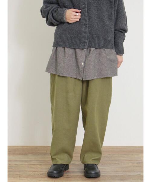 Samansa Mos2（サマンサ モスモス）の「【帯電防止】柄アソートゆるテーパードパンツ（その他パンツ・レディース・カーキ/ブラック/キナリ/レッド・M/L）」の3枚目の写真