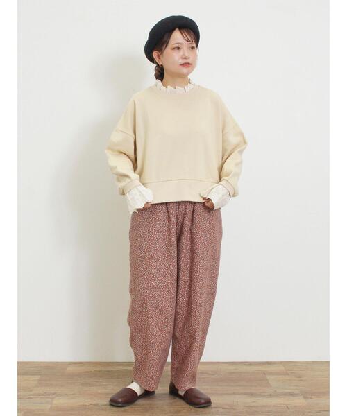 Samansa Mos2（サマンサ モスモス）の「【帯電防止】柄アソートゆるテーパードパンツ（その他パンツ・レディース・カーキ/ブラック/キナリ/レッド・M/L）」の12枚目の写真