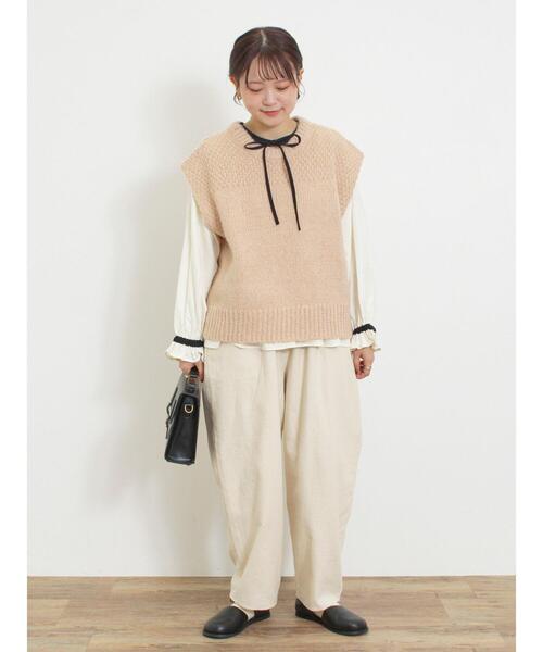 Samansa Mos2（サマンサ モスモス）の「【帯電防止】柄アソートゆるテーパードパンツ（その他パンツ・レディース・カーキ/ブラック/キナリ/レッド・M/L）」の22枚目の写真