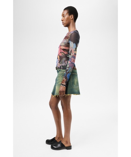 Our Legacy - Super Slim T-Shirt Light Flowers Print
