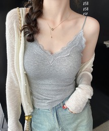 Girly Doll（ガーリードール）の「カップ付きレースコットンキャミソール（その他アンダーウェア/インナー・レディース）」