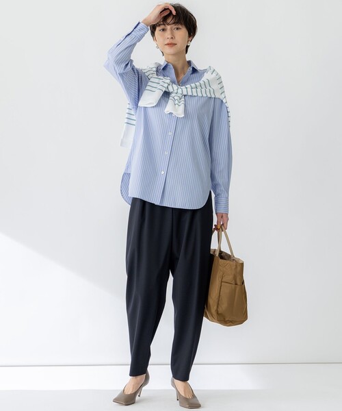23区 L(ニジュウサンクオオキイサイズ)の「【セットアップ対応/洗える】ライトクロス コクーン パンツ(その他パンツ・レディース・ライトグレー系/ネイビー系/ブラック系/ホワイト系・50/48/46/44)」の16枚目の写真