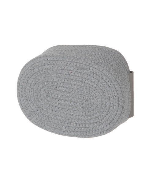 LAKOLE（ラコレ）の「ロープ&フェイクレザーバスケット(M) / 234943（収納グッズ・レディース・グレー/アイボリー・FREE）」の5枚目の写真