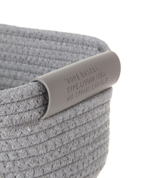 LAKOLE（ラコレ）の「ロープ&フェイクレザーバスケット(M) / 234943（収納グッズ・レディース・グレー/アイボリー・FREE）」の6枚目の写真