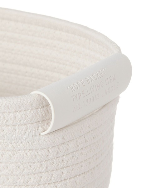 LAKOLE（ラコレ）の「ロープ&フェイクレザーバスケット(M) / 234943（収納グッズ・レディース・グレー/アイボリー・FREE）」の10枚目の写真