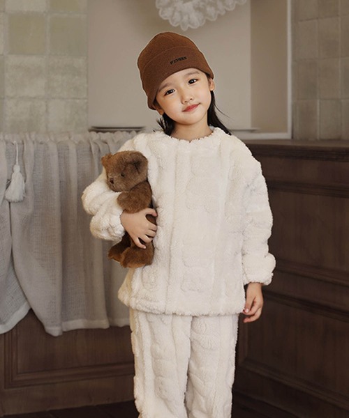 aimoha-KIDS-】もこもこフリースルームウェアセット（ルームウェア