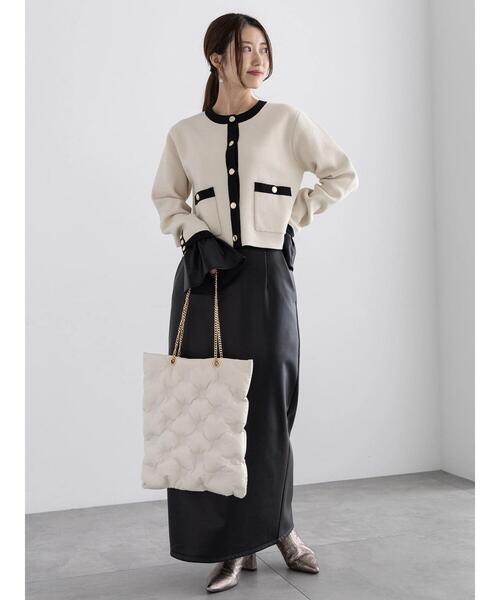 Te chichi(テチチ)の「エコレザーロングナロースカート(スカート・レディース・ブラウン/ブラック・F)」の9枚目の写真