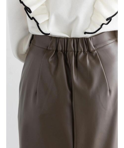 Te chichi(テチチ)の「エコレザーロングナロースカート(スカート・レディース・ブラウン/ブラック・F)」の15枚目の写真