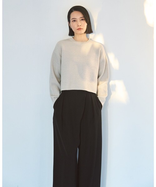 UNFILO(アンフィーロ)の「アシンメトリー ラップパンツ(その他パンツ・レディース・ネイビー系/アイボリー系/ブラック系・X-LARGE)」の11枚目の写真
