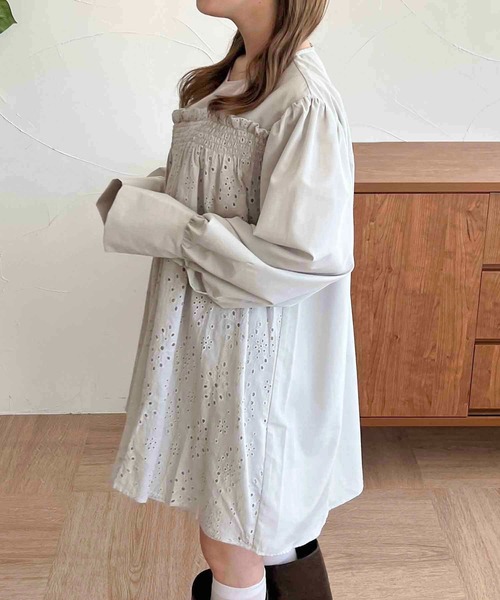 apres jour clair(アプレジュールクレア)の「【apres jour clair】レースチュニックブラウス【ZOZOTOWN限定アイテム】(シャツ/ブラウス・レディース・ブルー系その他/オフホワイト・フリー/X-LARGE)」の12枚目の写真