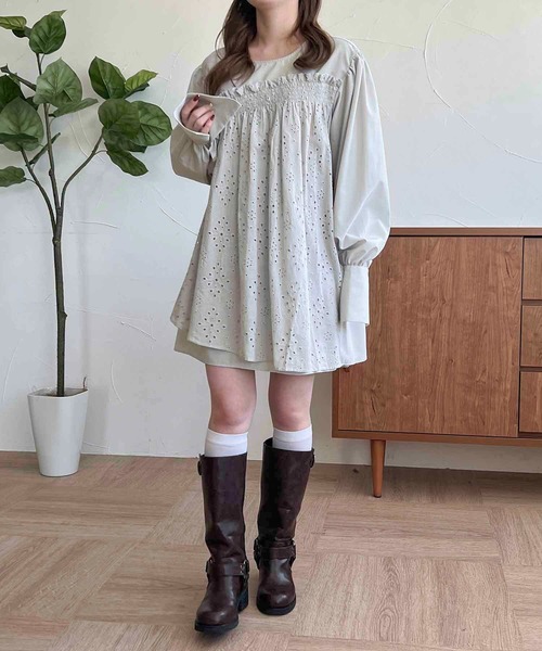 apres jour clair(アプレジュールクレア)の「【apres jour clair】レースチュニックブラウス【ZOZOTOWN限定アイテム】(シャツ/ブラウス・レディース・ブルー系その他/オフホワイト・フリー/X-LARGE)」の15枚目の写真