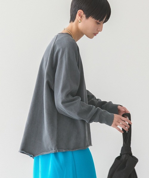 AMERICAN HOLIC（アメリカンホリック）の「PORTLANDピグメントスウェット（スウェット・レディース・ピンク/チャコールグレー/グリーン・M/L）」の6枚目の写真