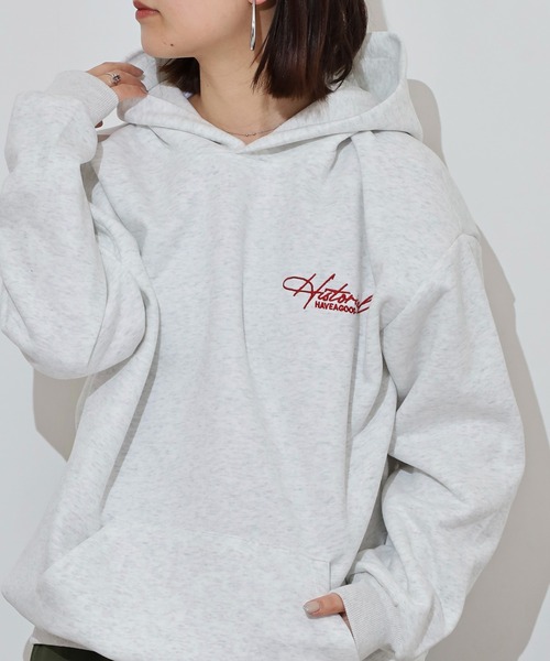 刺繍ロゴパーカー ユニセックス ペアルックトレーナー（パーカー