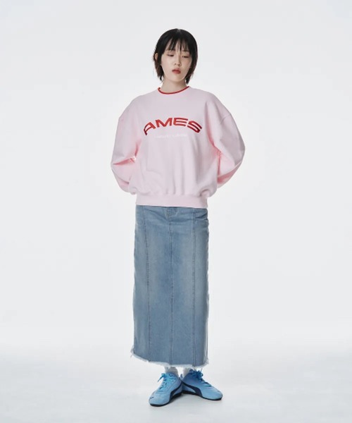 トレーナー スウェット A'GEM/9 × .kom 「AMESWORLDWIDE/アメスワールドワイド」LAYERED NECK SWEATSHIR A'GEM/9 × .kom 『AMESWORLDWIDE/アメスワールドワイド』LAYERED
