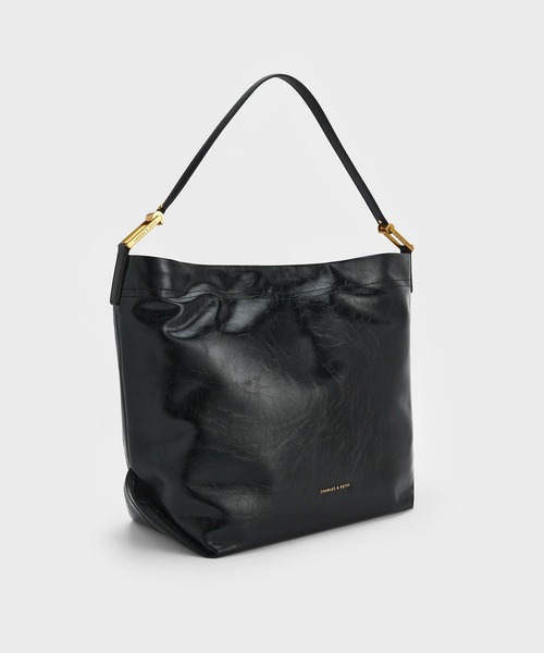CHARLES & KEITH（チャールズ & キース）の「Sianna シアンナ スローチーホーボーバッグ（ショルダーバッグ・レディース・クリーム/ブラック・L）」の12枚目の写真