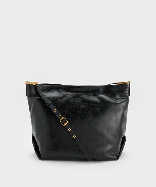 CHARLES & KEITH（チャールズ & キース）の「Sianna シアンナ スローチーホーボーバッグ（ショルダーバッグ・レディース・クリーム/ブラック・L）」の13枚目の写真