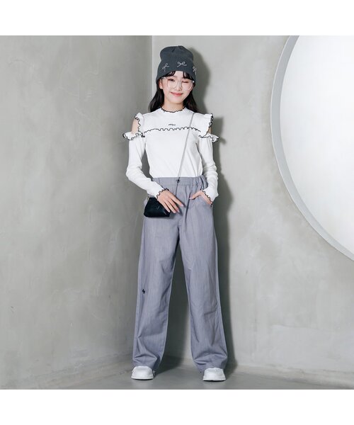 algy(アルジー)の「肩あきリブロンT(Tシャツ/カットソー・キッズ・ブラック/ピンク/オフホワイト・SMALL/XX-SMALL/X-SMALL/MEDIUM)」の6枚目の写真