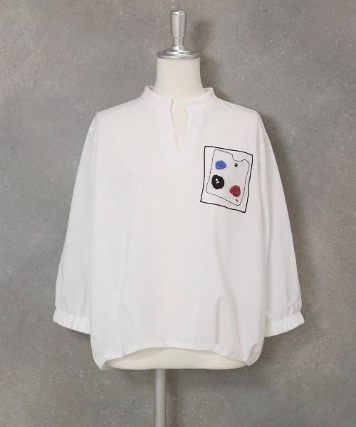 美品　STUDIO PICONE ストライプシャツ切替カットソー　サイズ38 美品 STUDIO PICONE ストライプシャツ切替カットソー サイズ38