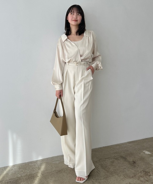 anuans(アニュアンス)の「キャミレイヤードカシュクールブラウス(シャツ/ブラウス・レディース・ベージュ/ネイビー/ホワイト系その他/サックスブルー・SMALL/MEDIUM)」の15枚目の写真