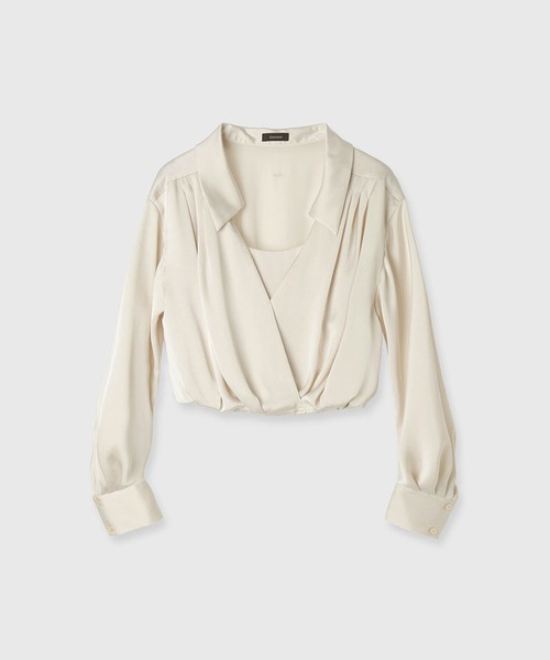 anuans(アニュアンス)の「キャミレイヤードカシュクールブラウス(シャツ/ブラウス・レディース・ベージュ/ネイビー/ホワイト系その他/サックスブルー・SMALL/MEDIUM)」の21枚目の写真