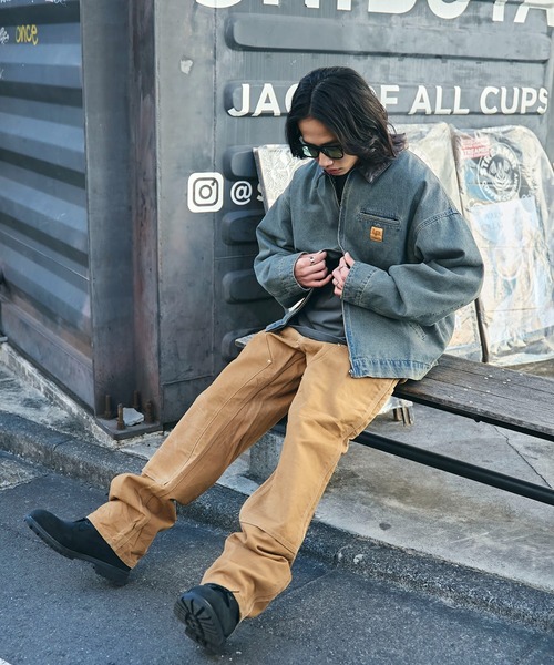 WEGO（ウィゴー）の「WEGO/【25年春夏新作】ワーカーズデニムZIPジャケット（ブルゾン・メンズ・スカイブルー/ブラック系3・MEDIUM/LARGE）」の16枚目の写真