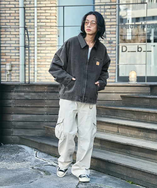 WEGO（ウィゴー）の「WEGO/【25年春夏新作】ワーカーズデニムZIPジャケット（ブルゾン・メンズ・スカイブルー/ブラック系3・MEDIUM/LARGE）」の15枚目の写真