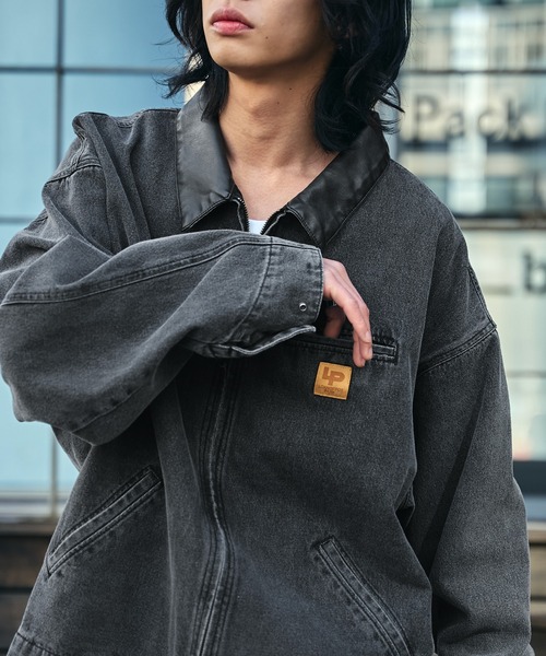 WEGO（ウィゴー）の「WEGO/【25年春夏新作】ワーカーズデニムZIPジャケット（ブルゾン・メンズ・スカイブルー/ブラック系3・MEDIUM/LARGE）」の17枚目の写真