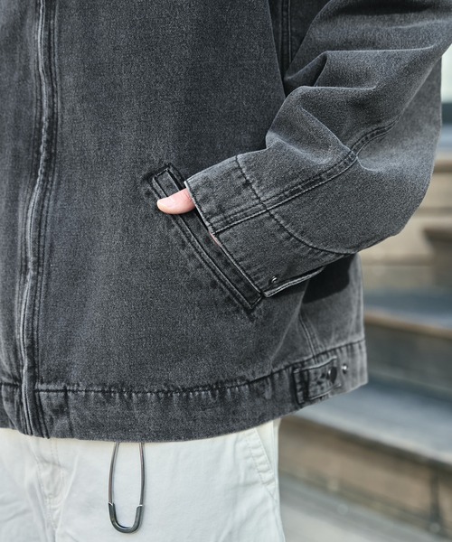 WEGO（ウィゴー）の「WEGO/【25年春夏新作】ワーカーズデニムZIPジャケット（ブルゾン・メンズ・スカイブルー/ブラック系3・MEDIUM/LARGE）」の18枚目の写真