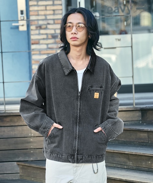 WEGO（ウィゴー）の「WEGO/【25年春夏新作】ワーカーズデニムZIPジャケット（ブルゾン・メンズ・スカイブルー/ブラック系3・MEDIUM/LARGE）」の21枚目の写真