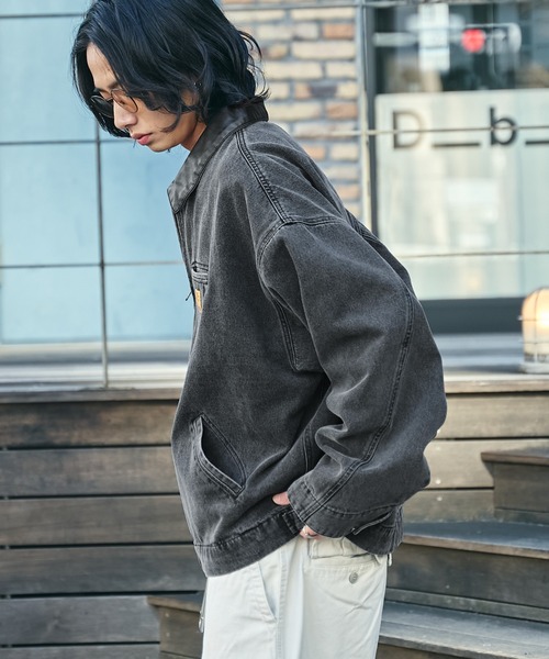 WEGO（ウィゴー）の「WEGO/【25年春夏新作】ワーカーズデニムZIPジャケット（ブルゾン・メンズ・スカイブルー/ブラック系3・MEDIUM/LARGE）」の22枚目の写真